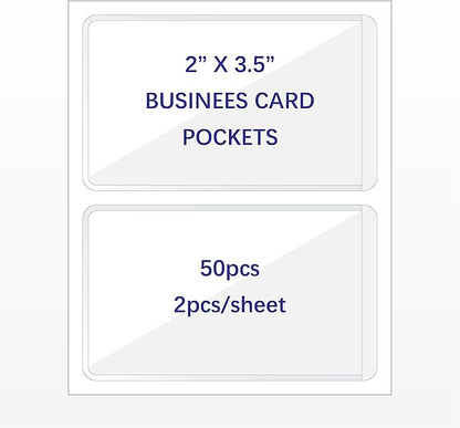 Clear Adhesive Business Card Pocket swith Side Open by IMAGAME
