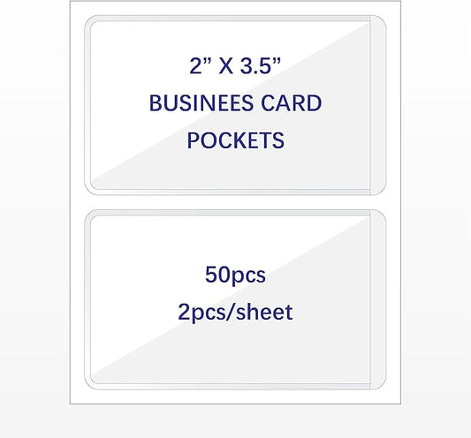 Clear Adhesive Business Card Pocket swith Side Open by IMAGAME