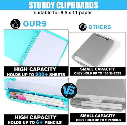 Plastic Clipboard with Storage, TFDLCG zm Clip Boards 8.5x11 with Pen Holder - Image 4