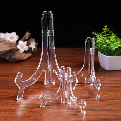 LonlyEagle 6 Pack 8 Inch Clear Plastic Easels or Stand/Plate Holders to Display - Image 3