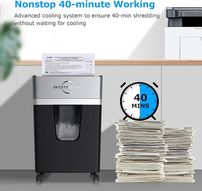 BONSEN 12-Sheet Micro Cut Paper Shredder - Image 3