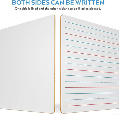 Nicpro Dry Erase Lap Board 9 x 12 inches 2 Pack Ruled Kid Double Sided Blank & - Image 3