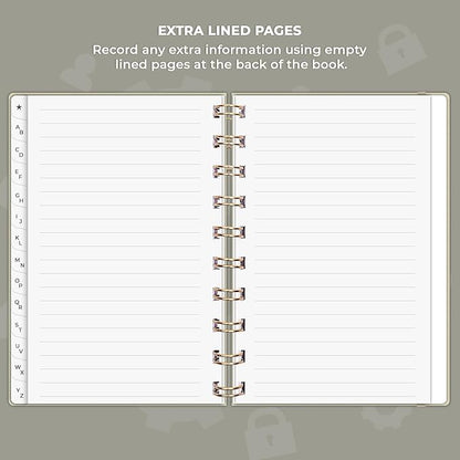 Clever Fox Password Book Spiral – Mini Internet Address & Password Organizer - Image 6