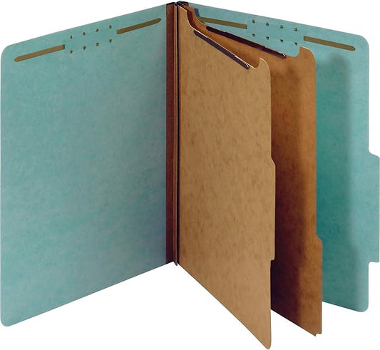 Pendaflex Recycled Classification File Folders, 2 Dividers, 2/5 Tab Cut by TOPSProducts