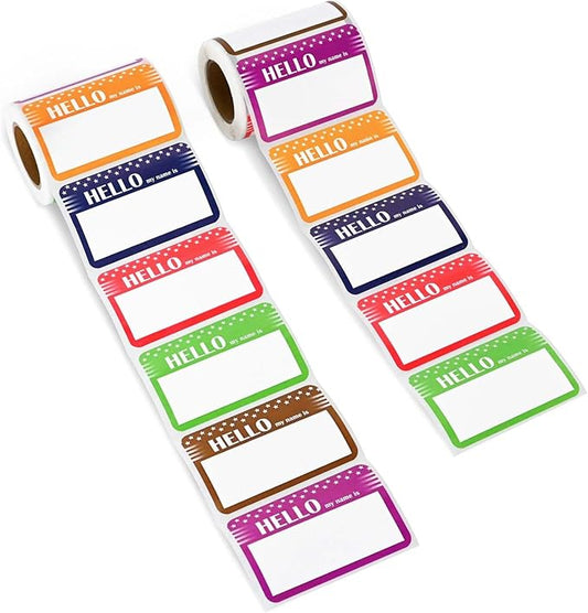 L LIKED Name Tags Stickers 600 Assorted Name Tags by LLIKED