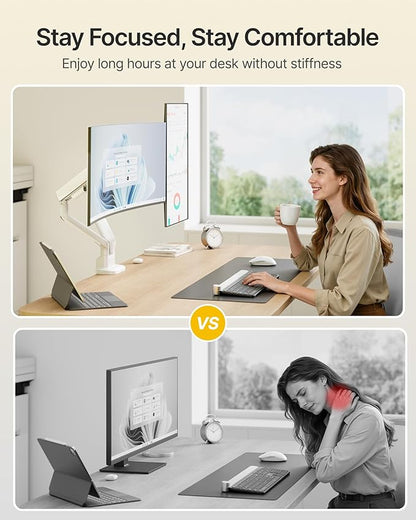 monTEK Dual Monitor Arm, Mechanical Spring Monitor Arm - Image 4