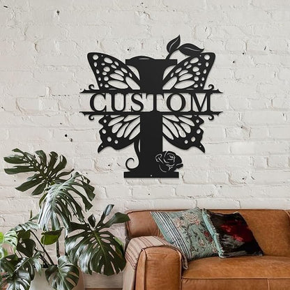 Personalized Custom Letter Name metal Signs, Custom Black Letter Monogram Wall - Image 3