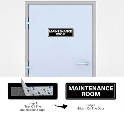 Maintenance Room Sign, Premium Durable Acrylic Material, Super Strong Adhesive - Image 3