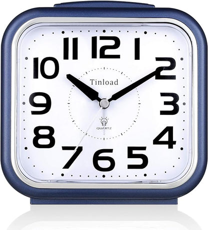 Tinload 5.5" Large Analog Alarm Clock Silent Non Ticking, Gentle Wake, Beep by Tinload