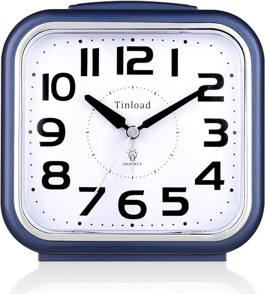 Tinload 5.5" Large Analog Alarm Clock Silent Non Ticking, Gentle Wake, Beep by Tinload