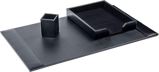 Dacasso Bonded Set Luxury Leather Desk Pad & Desk Organization Essentials by Dacasso