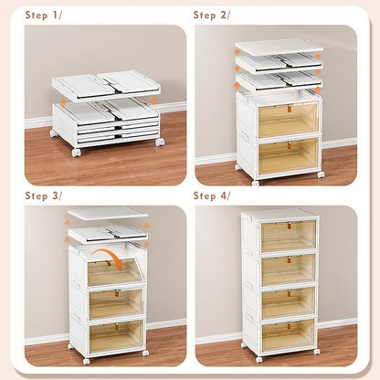 CTSNSLH 4 Tier Plastic Storage Bins and Boxes Organizer - 28Qt Stackable - Image 3