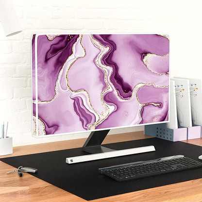 Baocicco Violet Gold Marble Waterproof Computer Monitor Dust Cover 26, 28 Inch - Image 6