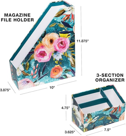 Global Printed Products Designer Printed Desk Organizer Set, Includes Letter - Image 4