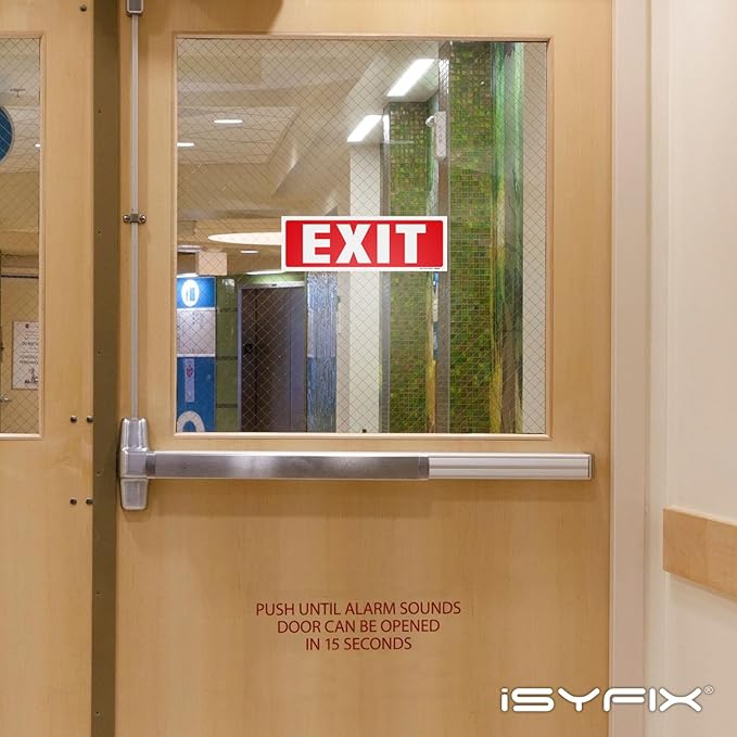 iSYFIX Exit Signs Stickers – 2 Pack 12x4 Inch – Premium Self-Adhesive Vinyl - Image 3