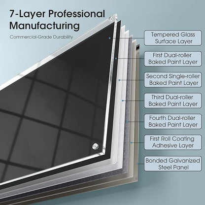 MaxGear Glass Whiteboard Wall Mounted, Frameless Magnetic Dry Erase Board - Image 7