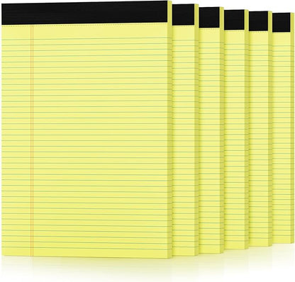 6 Pack Yellow Legal Pads 8.5 x 11 College Ruled Lined Writing Note Pads 8.5 x by Aidunmis