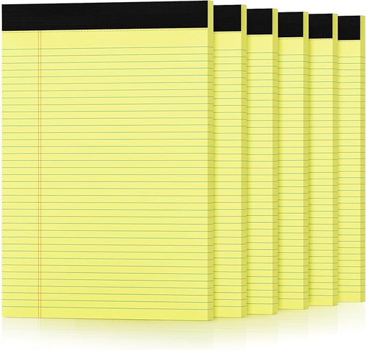 6 Pack Yellow Legal Pads 8.5 x 11 College Ruled Lined Writing Note Pads 8.5 x by Aidunmis