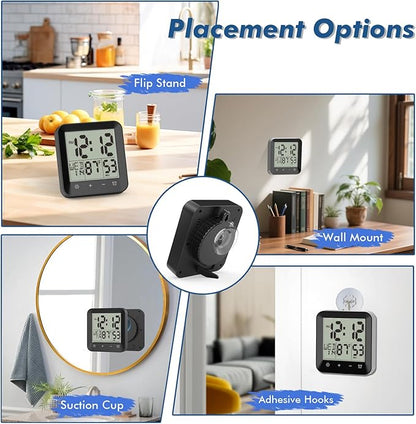 Wisoee Waterproof Shower Clock Timer, Bathroom Clock - Image 6