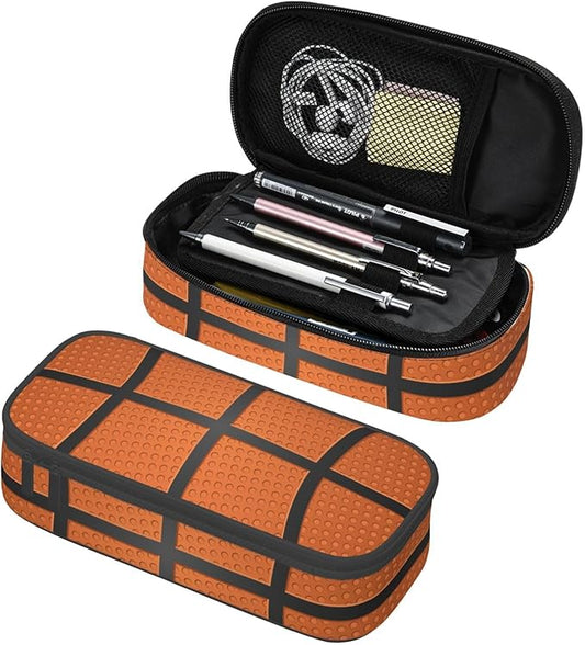 Basketball Ball Texture Pencil Case Big Capacity Storage Pencil Pouch by HKHEHOP