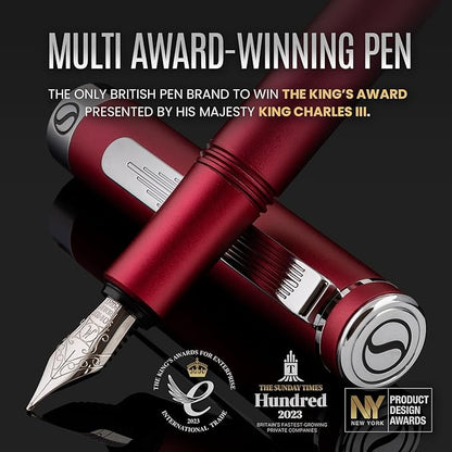 Scriveiner Luxury EDC Fountain Pen, Stunning Matt Red Pocket EDC - Image 2