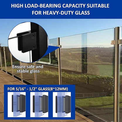 Glass Clamp－4PCS Adjustable Glass Shelf Bracket, 1/3 "-1/2 " 304 Stainless - Image 3
