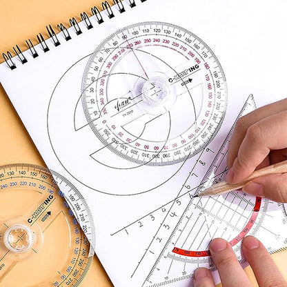 360° Protractor Pack of 30 Protactors Plastic Protractor Math Protractors Clear - Image 5