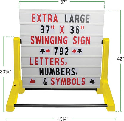 Swinging Changeable Message Sidewalk Sign 36″ x 37″ – Outdoor Advertising Sign - Image 6