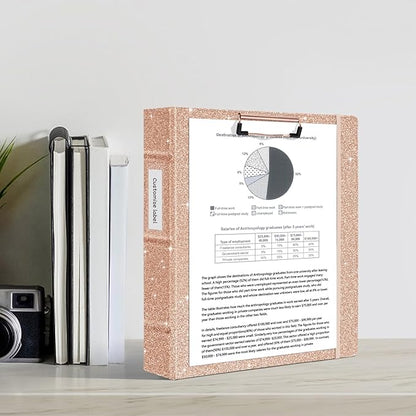 Ospelelf 3 Ring Binder with Clipboard, 2 Inch Leather, Letter Size Dividers - Image 2