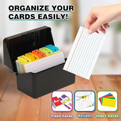 H4D 3x5 Index Card Holder with 100 Heavyweight Ruled Index Cards and 25 Plastic - Image 6