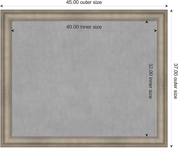 Amanti Art Silver Framed Magnetic Board 37x45 X-Large Vision Board - Image 4