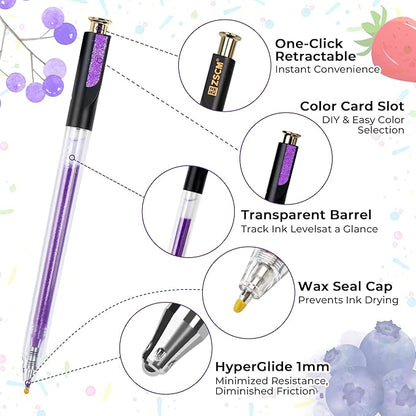 ZSCM Retractable Gel Pen For Adult Coloring, 60 Colors Large Capacity - Image 2