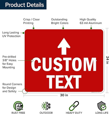 Custom Arrow, Custom Directional Sign, Up Arrow, 24x30 Inches, Rust Free .063 - Image 6