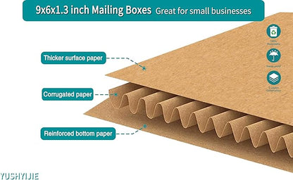 YUSHYIJIE 9x6x1.3 inch Small Shipping Boxes, 25 Pack - Image 4