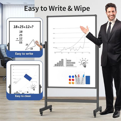Rolling Whiteboard 40x28 Inches - Image 4