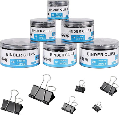 208 PCS Binder Clips Paper Clamps Assorted Sizes, Metal Paper Binder Clip by EFOK