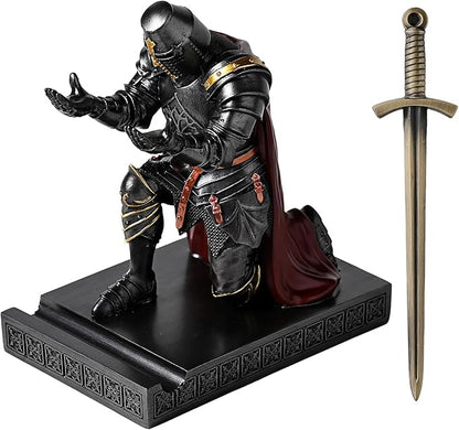 NCQIXIAO Medieval Templar Vanguard Officer Knight Pen Holder Pen Stand Desk - Image 2