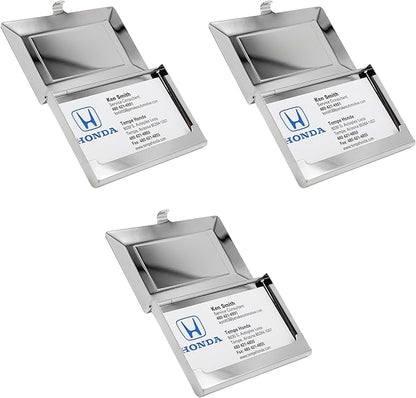 Stephanie Imports Set of 3 Slim & Minimalist Metal Business Card Holder Unisex - Image 3