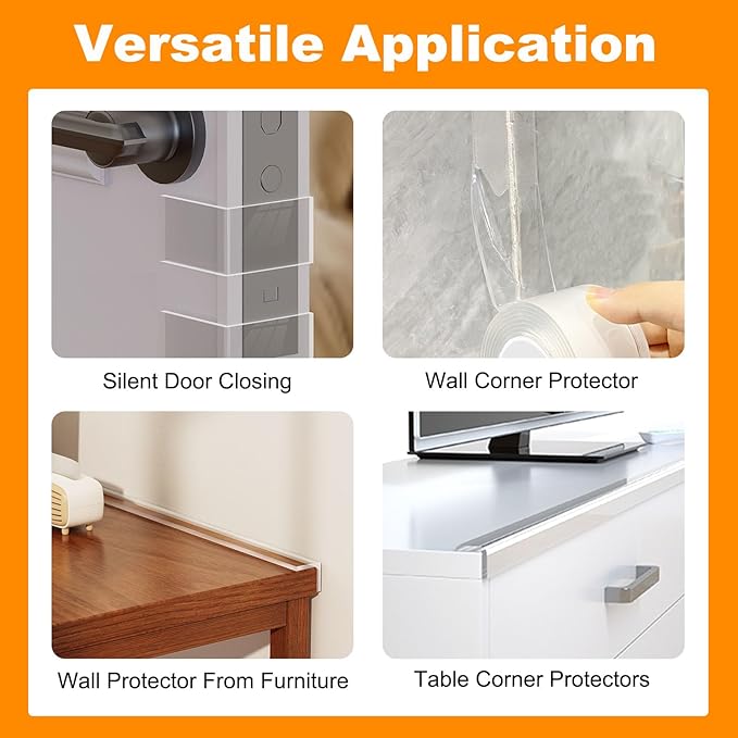 Clear Soft Corner Protectors for Furniture Strip, 2 in x 13.12 FT Edge Bumper - Image 6