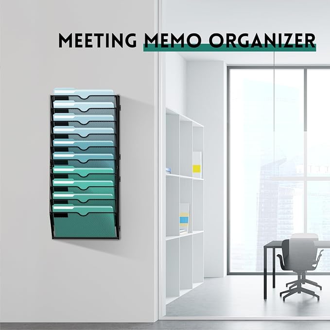 SUPEASY 10-Tier Wall File Organizer, Hanging Wall Files - Image 6