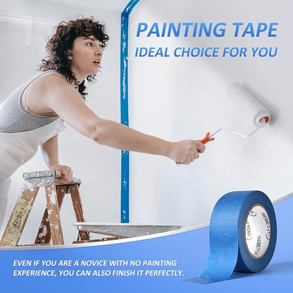 SEBETOW 10 Rolls Painters Tape 2 inch Bulk Painter Tape Blue Wide Roll - Image 4