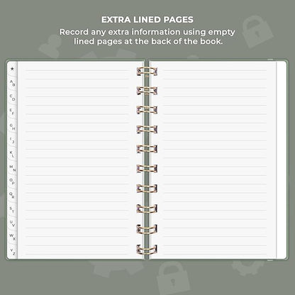 Clever Fox Password Book Spiral – Mini Internet Address & Password Organizer - Image 6