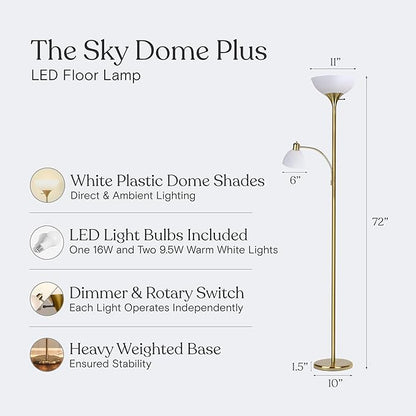 Brightech Sky Dome Plus LED Floor lamp, Torchiere Super Bright Floor Lamp - Image 5