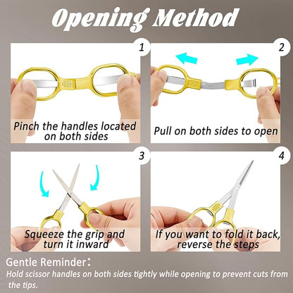 2 PCS Stainless Steel Mini Folding Scissors, Safety Pocket-Sized Multipurpose - Image 4