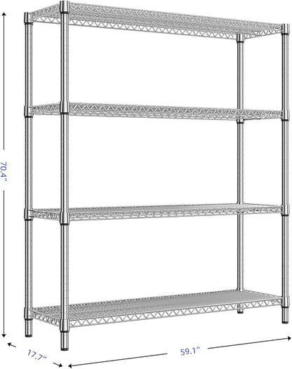 M MZG 1760 LBs 4 Tier Storage Rack Metal Wire Shelving Unit, Storage Standing - Image 3