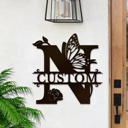 Personalized Custom Letter Name metal Signs, Custom Black Letter Monogram Wall - Image 2