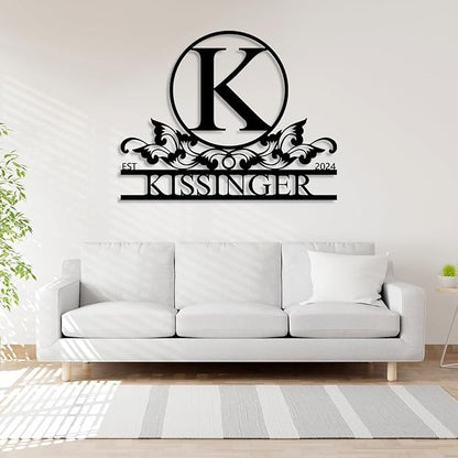 Personalized Metal Signs | Metal Name Sign | Split Letter Monogram | Home Decor - Image 2