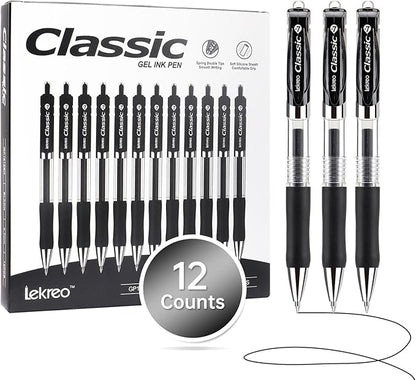 Lekreo Classic Retractable Gel Roller Pens, 0.7mm Fine Point by Unknown