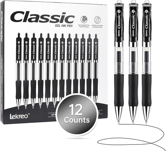 Lekreo Classic Retractable Gel Roller Pens, 0.7mm Fine Point by Unknown