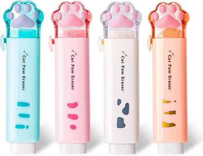 Daphilly Retractable Eraser for Pencils Cute Cat Erasers Pink Kawaii Erasers by Unknown